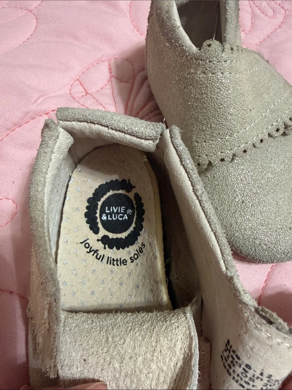 Livie & Luca Glittery Leather Baby Boots